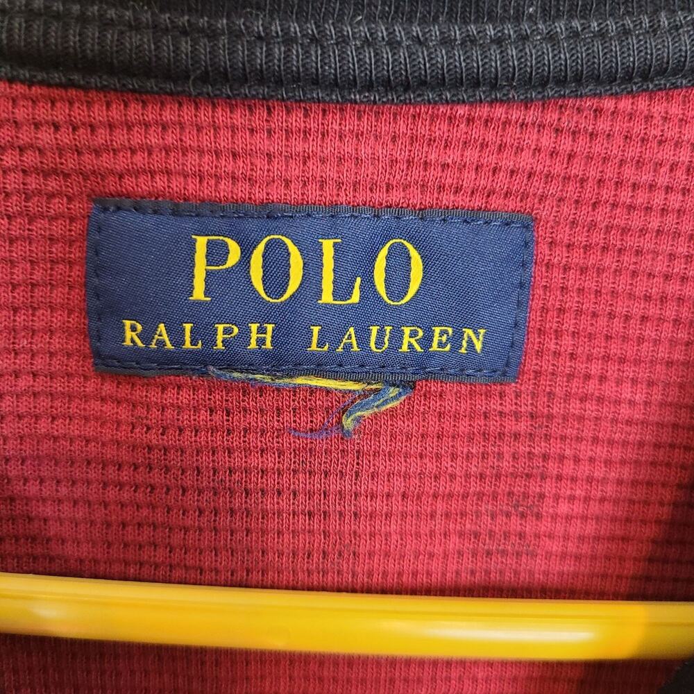 Polo Ralph Lauren Mens Red Buffalo Plaid Waffle Knit Thermal Shirt Size L Preppy - Picture 6 of 7